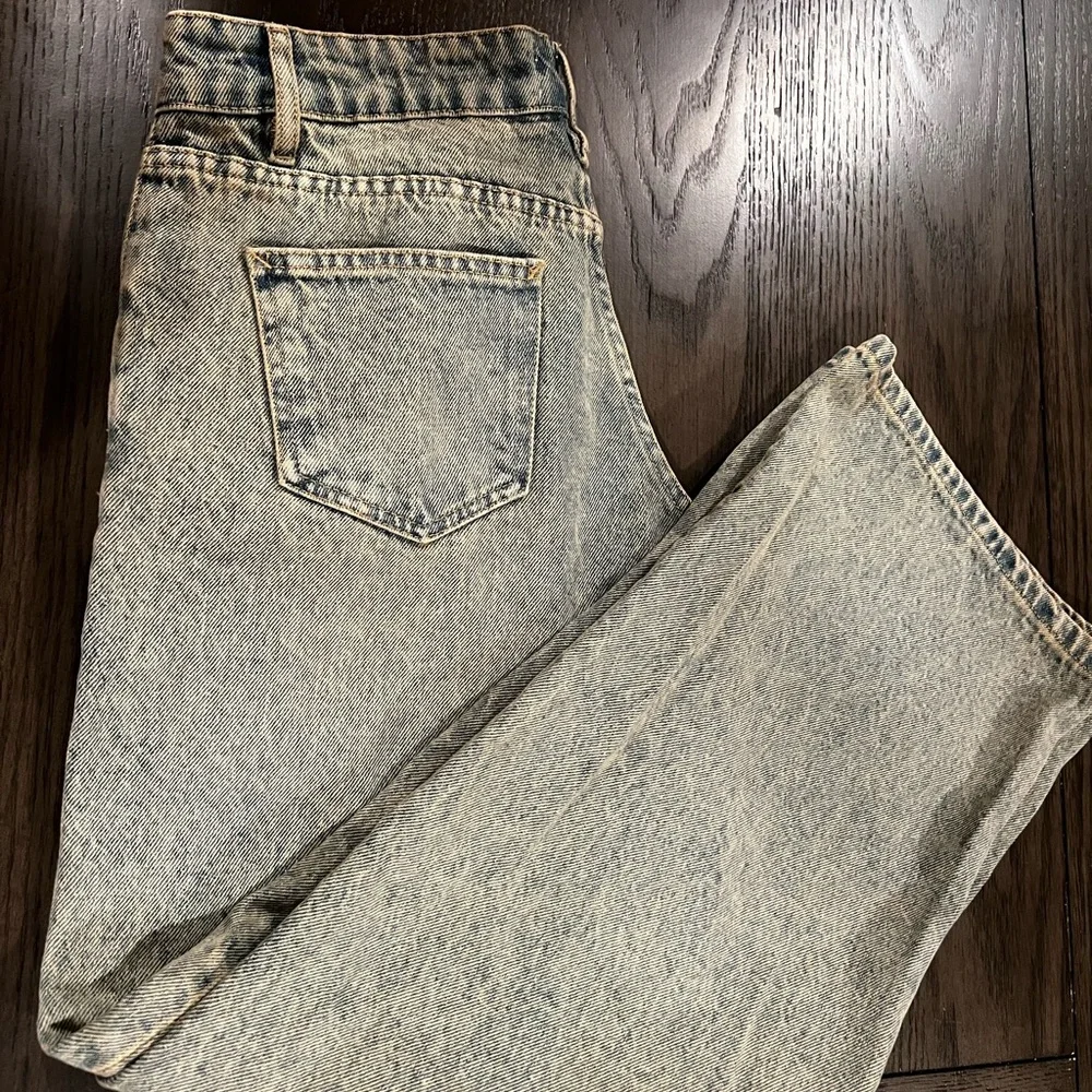 Low Rise Parallel Jeans In Sandy Blue Acid - Picture 8 of 9
